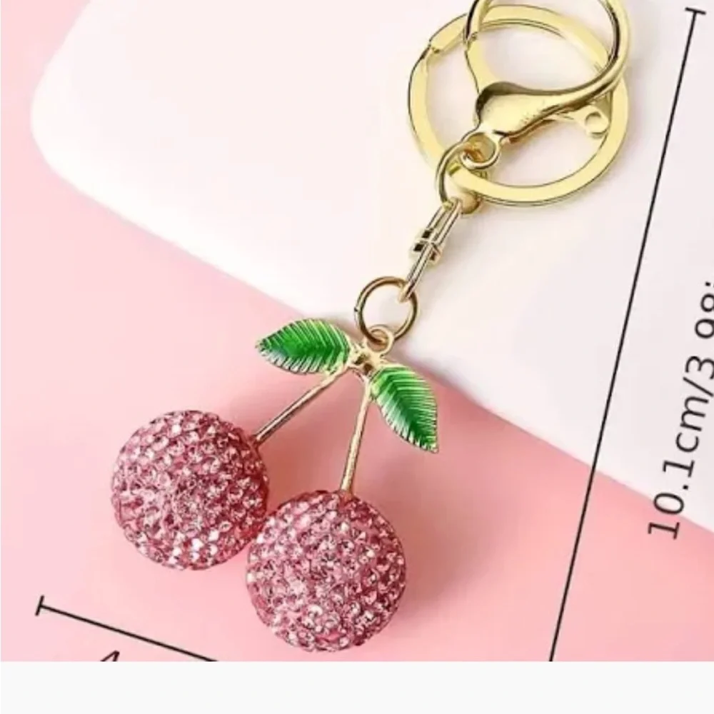 Pink Cherry Purse Charm - Picture 2 of 3